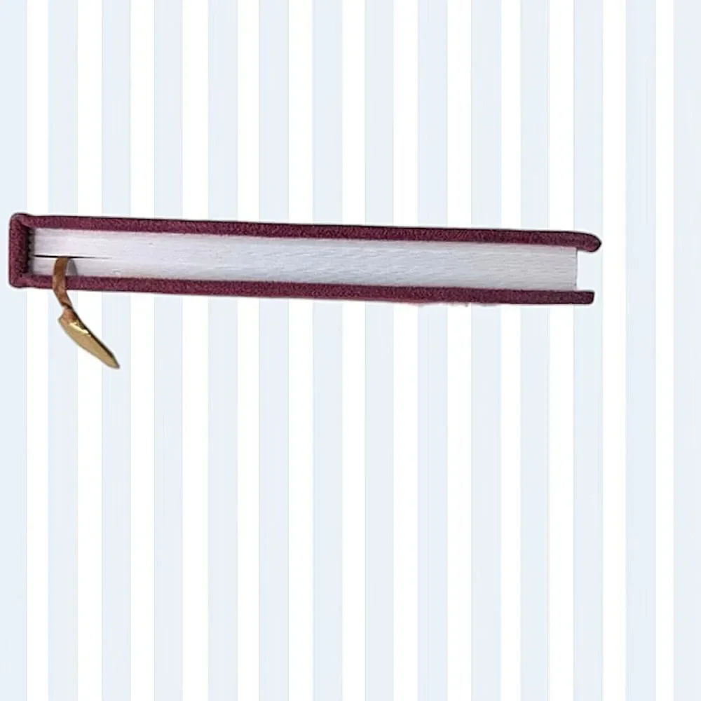Burgundy Velvet Covered Embroidered Lined Journal With Ribbon Bookmark